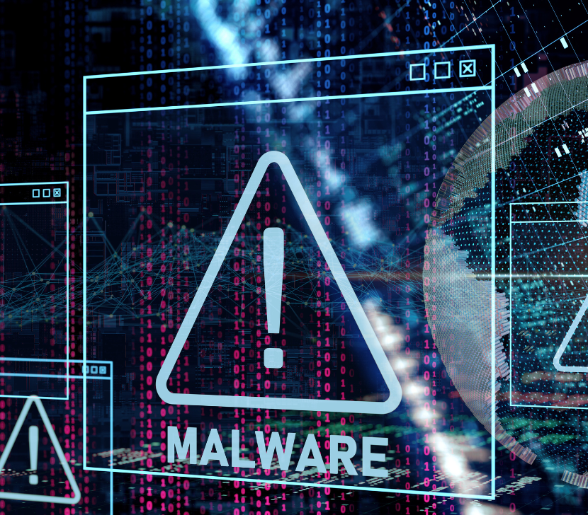 image numérique de "attention malware"